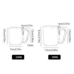 Outdoor Insulated Mug with Carabiner Handle & Lids Portable Compact Camping Cup