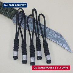 5 Pack Knife Lanyard Zipper Pull with Steel Beads 4.5″ Paracord Lanyard for Knif