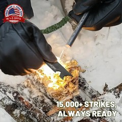 Fire Starter Ferro Rod, 4 Inch Flint and Steel Survival Kit, Flint Fire Starter