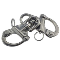 Swivel Eye Snap Shackle 2-3/4″ Quick Release Bail Sailing 316 SS Pair