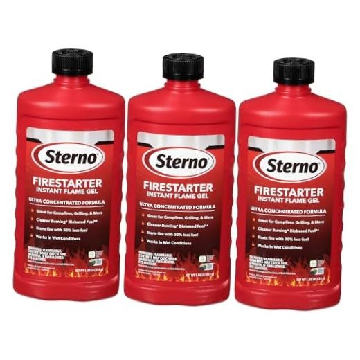 Charcoal Lighter Fluid, Fire Starter Gel for Pellet Stoves, BBQ 3-Pack