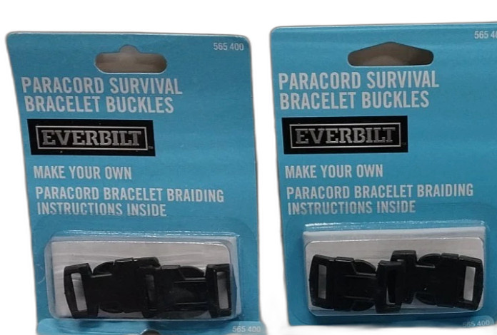 Lot Of 2, 3/4 in. Paracord Survival Bracelet Buckle (2-Pack), Black