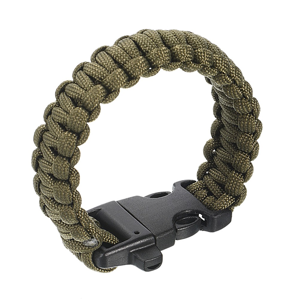 Paracord Bracelet,Hiking Bracelets,Keep Safe,Great for Camp(Dark Green,9.8-Inch)