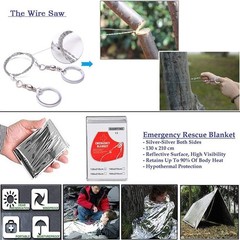 Emergency Survival Kit 13-in-1: Bracelet, Fire Starter, Whistle, Wood Cutter,…