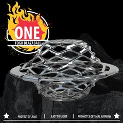 FOGO Blazaball, Fire Starter Accessory for Charcoal Grills, Firepits, Silver