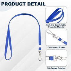 25Pcs 17.3″ Nylon Flat Lanyard with Clasp for Keys, Blue
