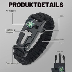 Survival Bracelet, Multifunctional Survival Bracelet, Buckle, Compass, Rescue…