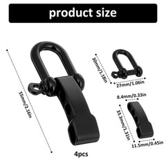 4 PCS Paracord Bracelet Shackle Buckle, Black Durable Paracord Bracelet Zinc …