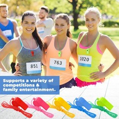 300 Pcs Plastic Whistles Bulk with Lanyard Loud Crisp Sound Sports Whistle fo…