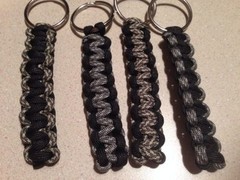 ONE (1) Paracord Keychain KEY FOB 550 Cord USA Custom Colors! TJPARACORD
