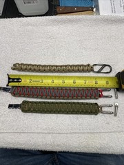 Three Paracord Bracelet Lot w/ Stainless Adjustable Buckles & NiteIze S-Biner