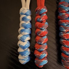 Braided Paracord Zipper Pull Loop Lanyards, 4 Pack Multicolor Nylon 3in