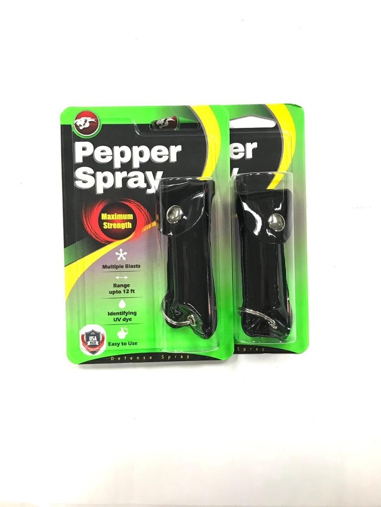 2 pcs Pepper Spray Black Color Maximum Strength Safety Self-Defense Key Chain