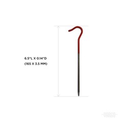 Vargo Titanium Shepherds Hook Stake with Fluorescent Orange 6, Tent Stakes