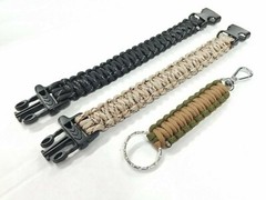 Outdoor Paracord Survival Bracelet with Whistle Reflective Rope Gear Kits Key