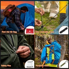69 Piece Outdoor Emergency Survival Kit Outdoor, Tactical Flashlight Comp…