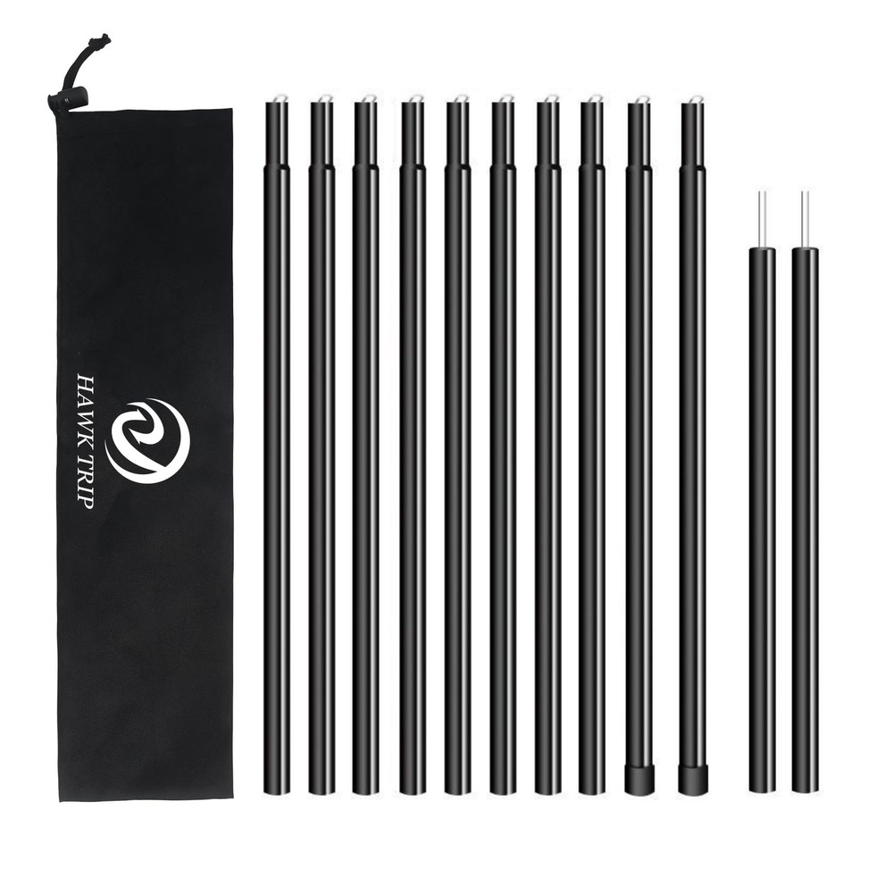 Camping Tarp Poles Tent Adjustable 80.7 inches, Dia 0.75″/Length 80.7″