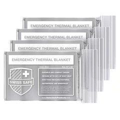 10-Pack Emergency Mylar Thermal Blankets, Compact and Insulated for Cold Weather