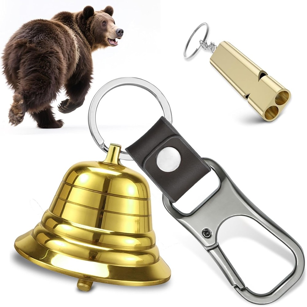 Loud Bear Bell Set to Scare Bears Hiking Essentials for Women Emergency Whistle