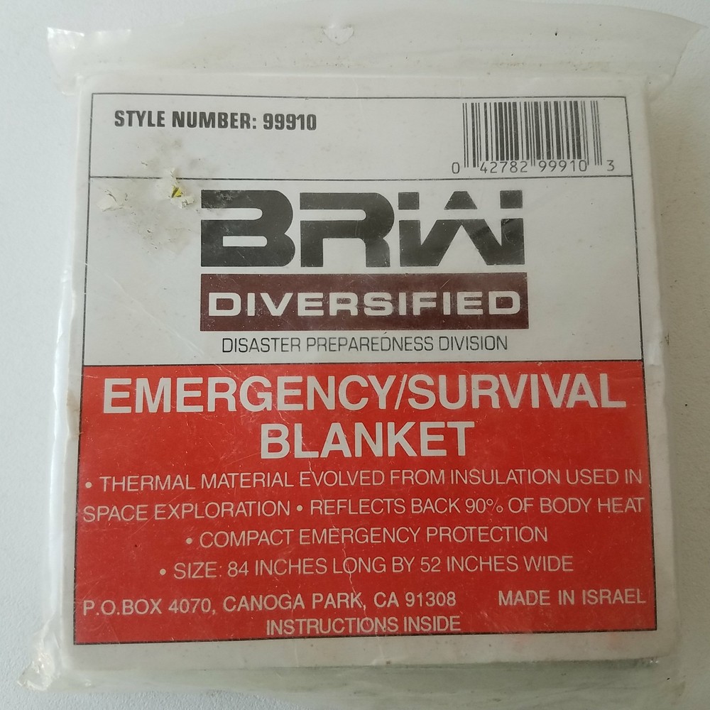 BRW Diversified Emergency/Survival Blanket 042782999103 99910 99910