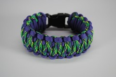 550 Paracord Survival Bracelet King Cobra Purple/Green/Plum Crazy Made in the US