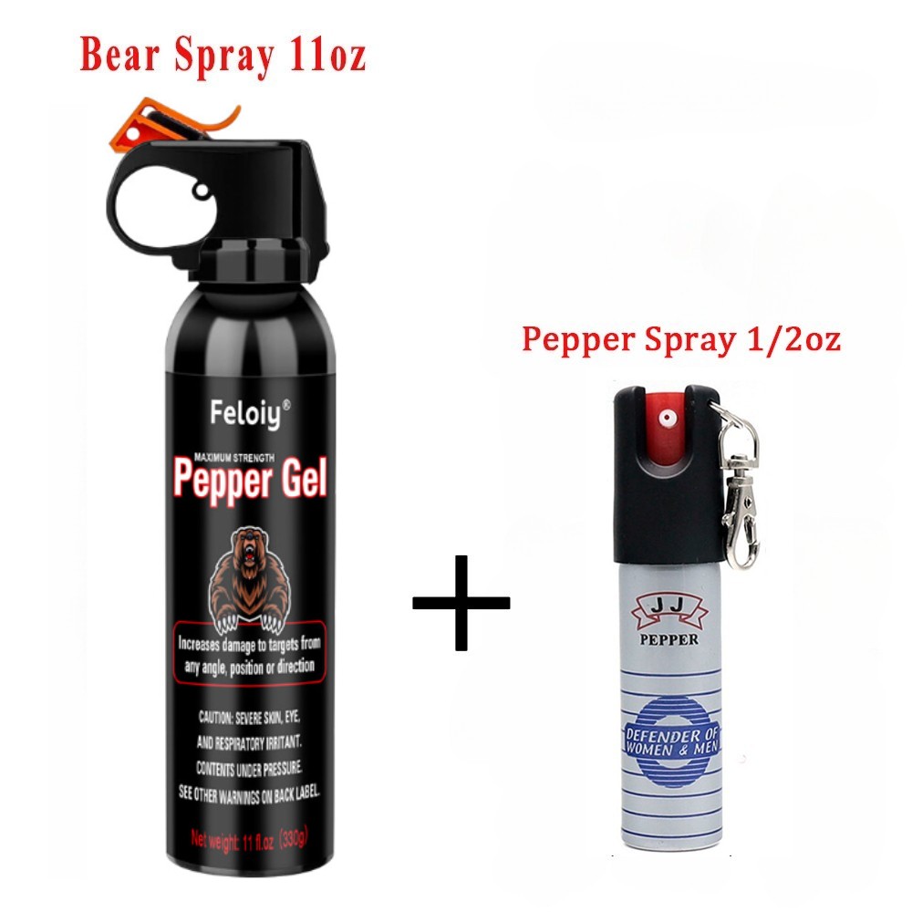 Feloiy Max Strength 11oz Pepper Spray w/ Holster 1 Pack Free peper spray 1/2oz