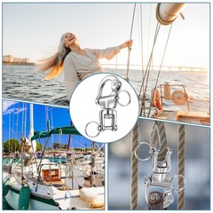 Snap Shackle Sailing Halyard 316 Stainless Steel Clevis Swivel Jaw Hook 6 PCS