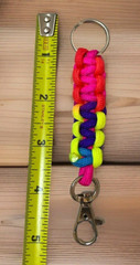 Rainbow PRIDE Keychain Paracord Metal Clip & Ring 550 Cord Handmade LOT OF 5