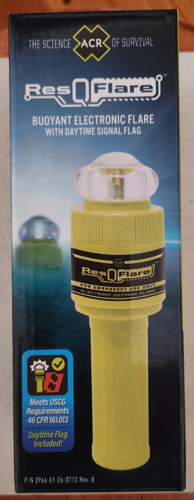 ACR RESQFLARE BUOYANT ELECTRONIC FLARE W/DAYTIME SIGNAL FLAG »BRAND NEW»