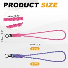 2Pcs Heavy Duty Braided Paracord Lanyard, Pink/Powder Blue Camouflage