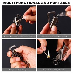 Keychain Lighter， 2 Pack Metal Match Kerosene Lighter， Reusable Waterproof Wi…
