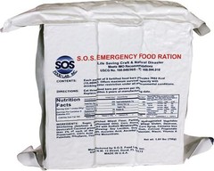 SOS Rations EMERGENCY 3600 Calorie Food Bar Survival 3 Day 72 Hour FD299
