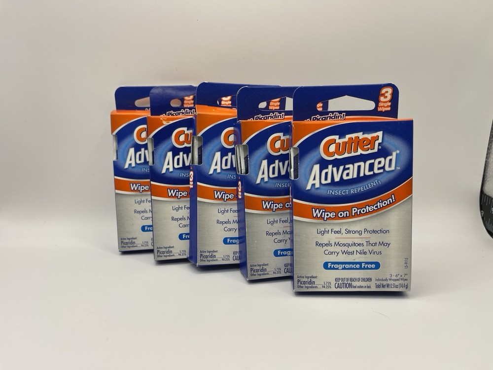 Cutter Insect Repellent Wipes Lot Of 5 Boxes 3 Wipes Per Box