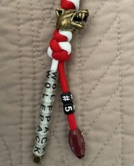 paracord keychain. backpack or jacket zipper pull. North Carolina St Wolfpack #5