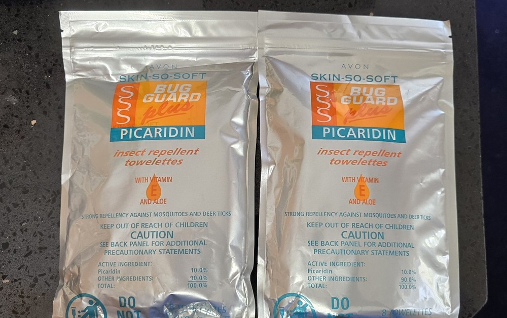 Avon Skin So Soft Bug Guard Picaridin Towelettes – 2 Packs of 8 Ea Exp 2/28