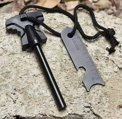 Fire Starter Flint Steel Striker Survival Kit Ferro Rod Camping Outdoor Tool