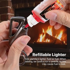 2 Pack Permanent Match Lighter with Multitool Keychain for Outdoor Survival