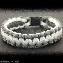 Foliage Green & White – Paracord Emergency Survival Rope Bracelet Made in USA