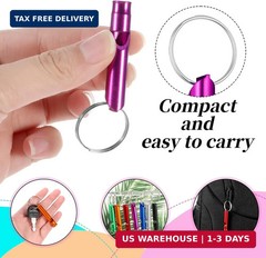 120 Pcs Bulk Emergency Whistles Aluminum Survival Whistle with Keychain 7 Colors