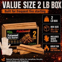Fatwood Fire Starter Sticks 2 lb, Natural Pine Kindling Wood Fire 2lbs Fatwood