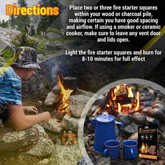 Fire Starter Cubes, Charcoal Firestarter Squares for Lighting Fireplace, Wood St