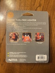 UST TekFire Fuel-Free Lighter Orange Windproof Electronic Rechargeable Camping