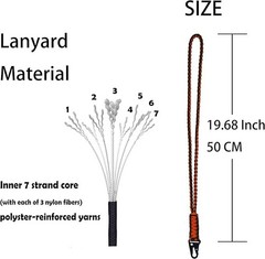 Paracord Lanyard Keychain – Heavy Duty Key Strap with Whistle & Badge ID Wallet