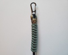 FSC Lanyard UV Reactive Blue & Brown Paracord 550 w/ German Shepherd Bead & Clip