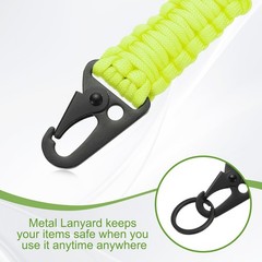 Paracord Lanyard, 550 Heavy Duty Keychain Necklace Lanyard (Luminous Yellow)