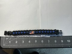 Thin Blue Line With Flag Bracelet – Police Officer Paracord Survival Bracelet