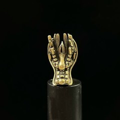 Retro Brass Dragon head beads keychain DIY accessories paracord beads