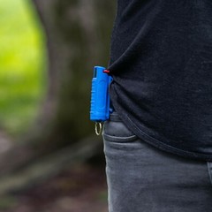 4 Police Magnum pepper spray .50oz blue molded keychain self defense protection