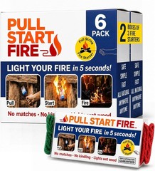 Pull String Fire Starter No Matches Required Lights Wet Wood Chimney Starter