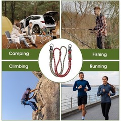 2 Pcs Heavy Duty Paracord Lanyard Braided Keychain Necklace Rope for Outdoor Use